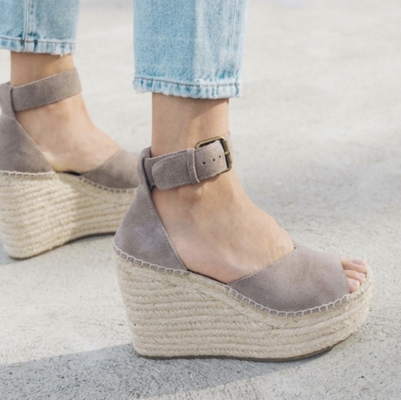 Soludos Positano Platform Wedge Espadrille Grey Women's 6 - Picture 1 of 14